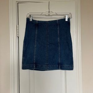 Free People Jean Mini Skirt